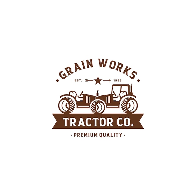 Vector tractor farm logo template stock vector