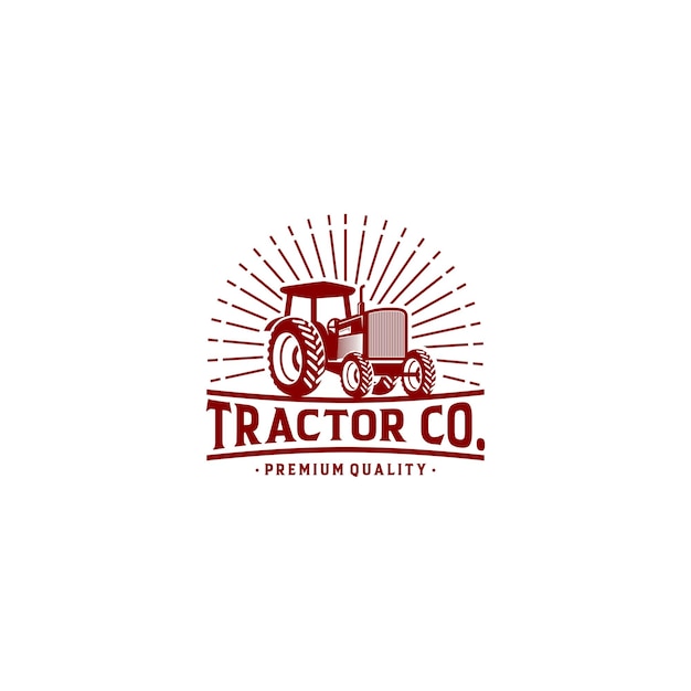 Tractor farm logo template stock vector