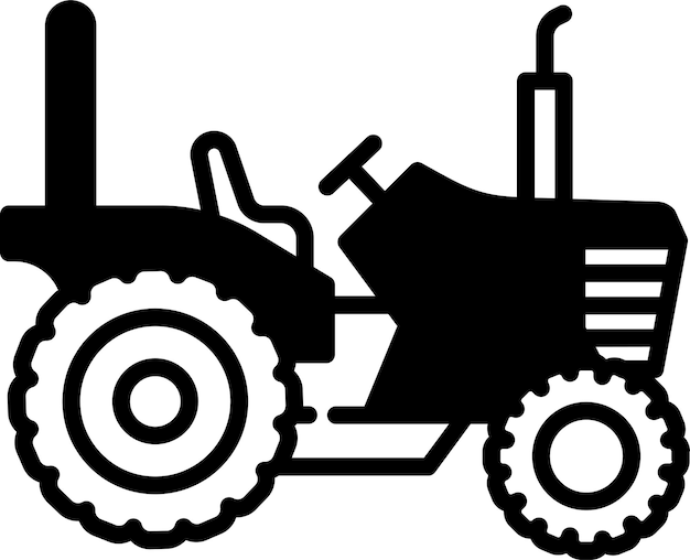 Vector tractor glyph and line vector illustration