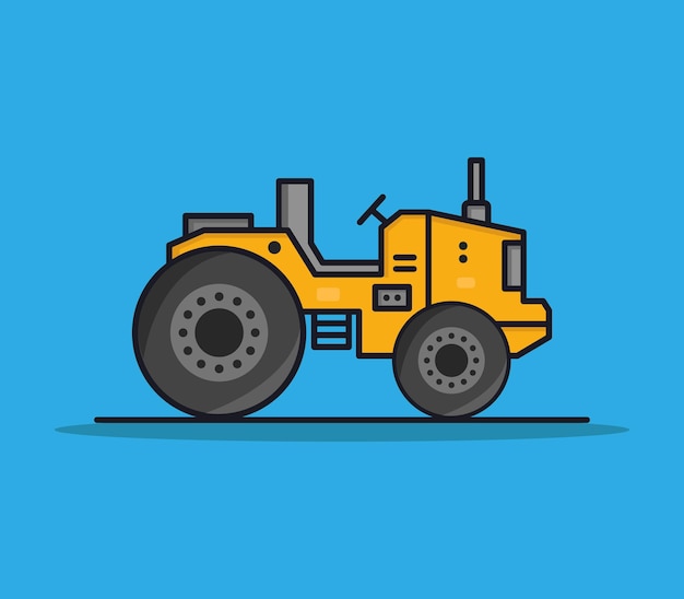 Tractor illustrated in cartoon style