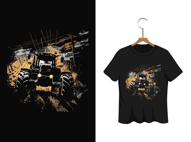 tractor illustratie t shirt ontwerp kunstwerk