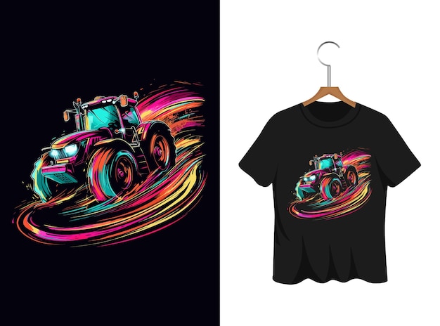 tractor illustratie t shirt ontwerp kunstwerk