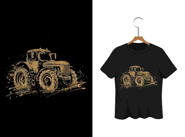 tractor illustratie t shirt ontwerp kunstwerk