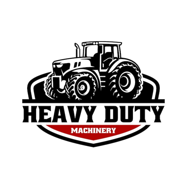 Vector tractor illustration logo vector badge