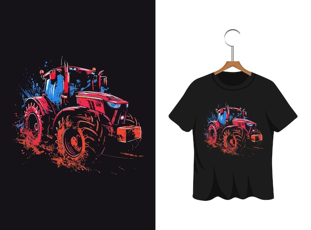 tractor illustration t shirt design artwork