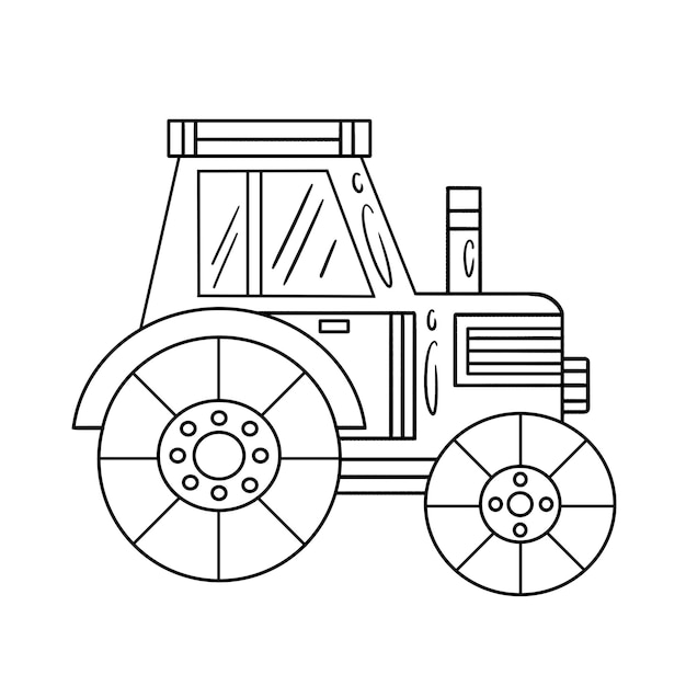 Tractor Isolated Coloring Page for Kids