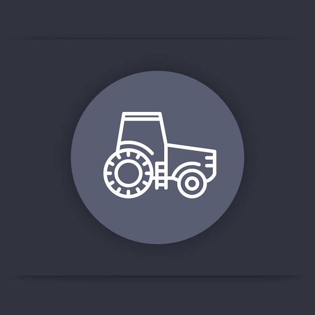 Tractor line icon agrimotor agricultural machinery flat icon vector illustration