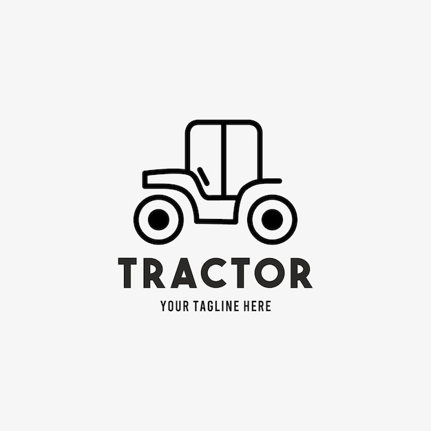 Tractor line style design symbol logo illustration   template