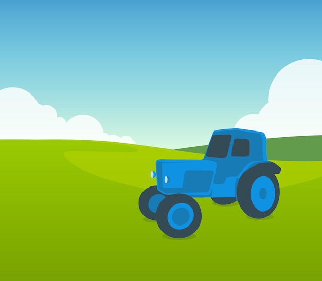 tractor on meadow field