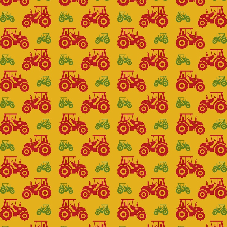 Vector tractor seamless background vector illustration
