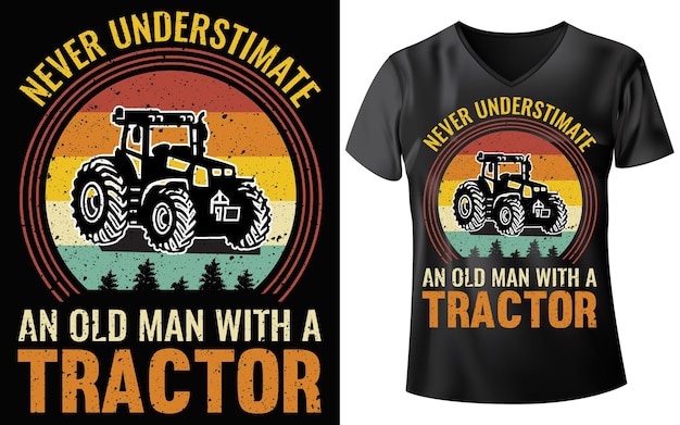 Vector tractor tshirt ontwerp