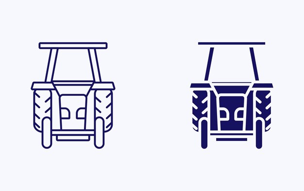 Icona dell'illustrazione vettoriale del veicolo del trattore