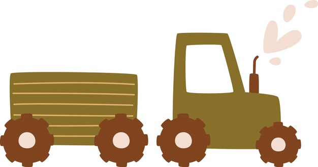 Vector tractor with trailer