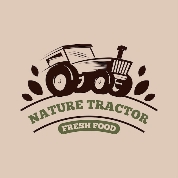 Tractorlogo-ontwerpconcept voor bedrijfslogo in de landbouwsector voertuiglogo voor het ploegen van rijstvelden en velden