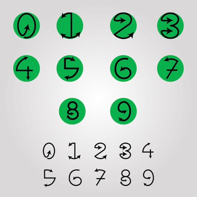 Vector trade digit number icons, text vector