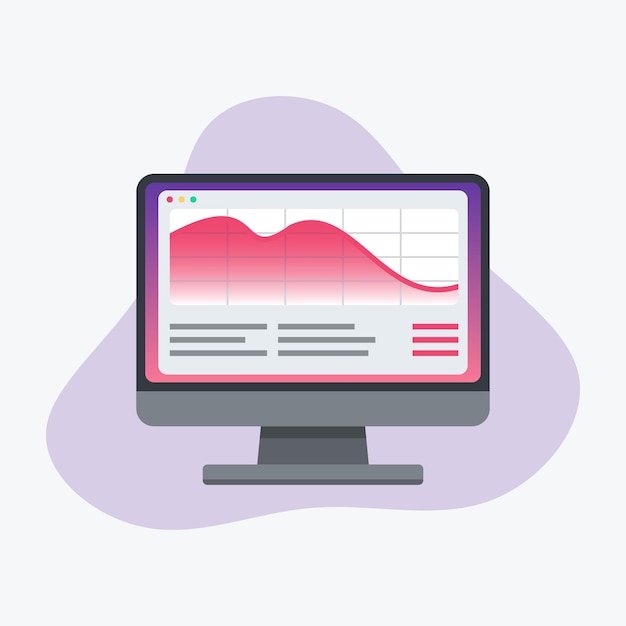 Vector trade exchange platform unsuccessful investmen on computer concept vector illustration