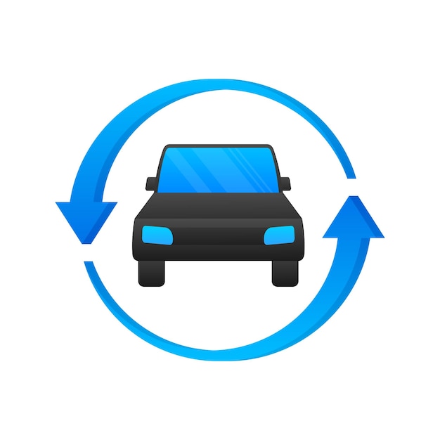 Торговля лизингом автомобилей обмен автомобилей обмен значком каршеринга векторная иллюстрация