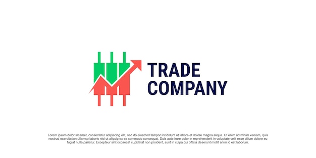 Trade logo with chart elements modern finance logo