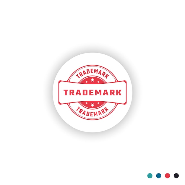 TRADEMARK Sticker Sign or Stamp Round Label on White Background