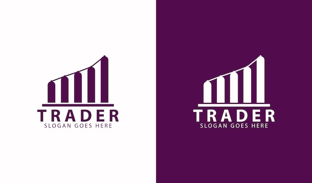 trader company logo template simple design