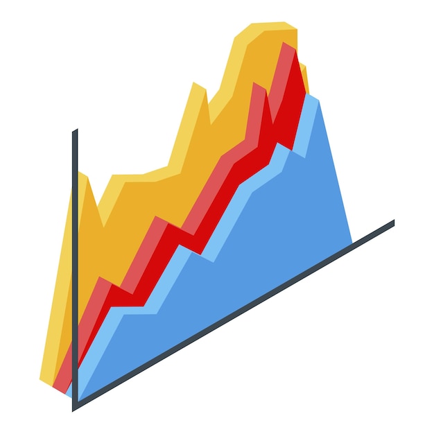 Vector trader graph chart icon isometric of trader graph chart vector icon for web design isolated on white background