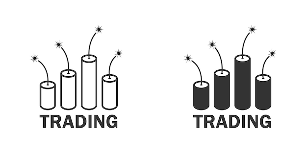 Trading afbeelding met dynamiet icoon Vector illustratie