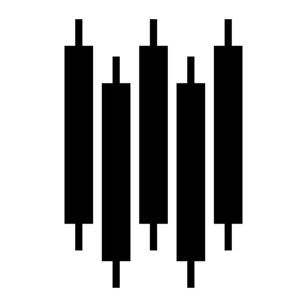 trading candlestick icon on white background for financial and stock market design elements