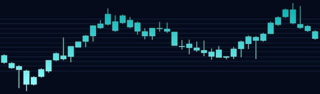 Trading chart background with neon diagram graph and grid Bullish trend Vector illustration