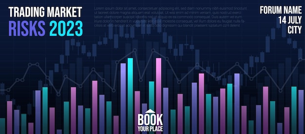 Vector trading courses promo page web banner template for trading companies