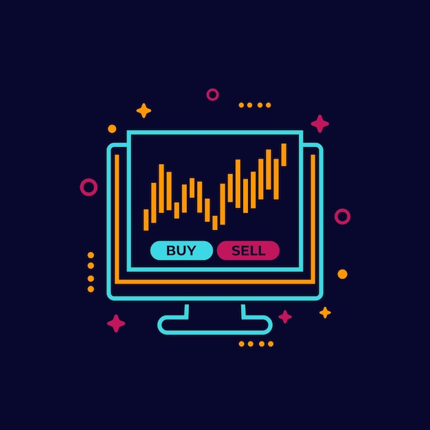 Trading forex and stock market vector icon