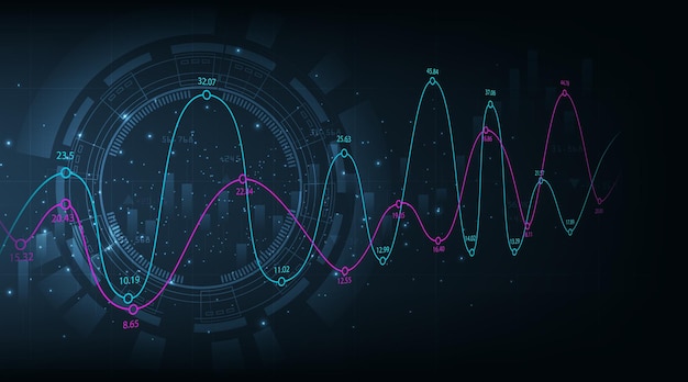 Trading infographic on blue background