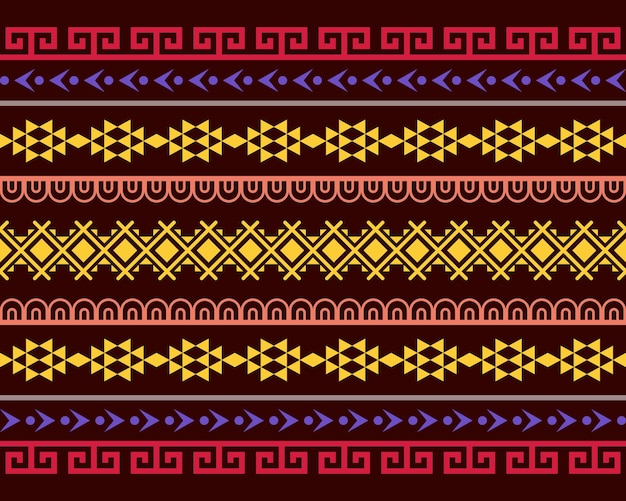 Traditional african aztec mexican tribal pattern