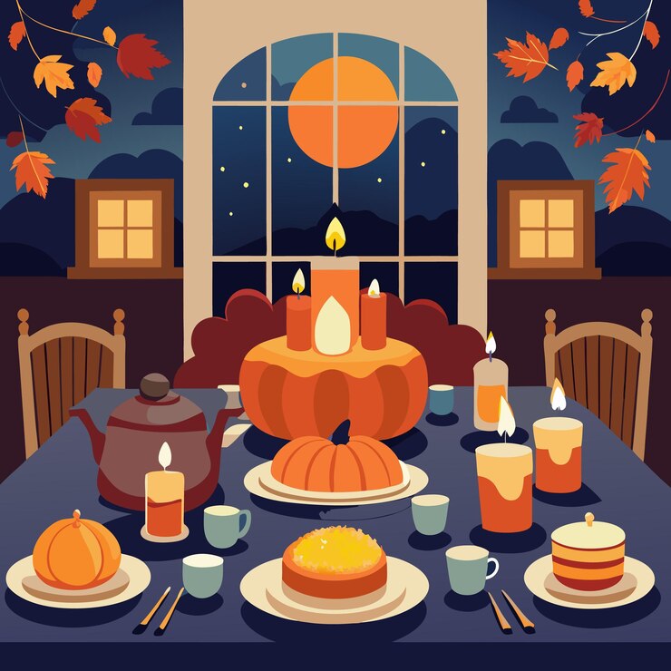 Vector traditional american thanksgiving dinner vector