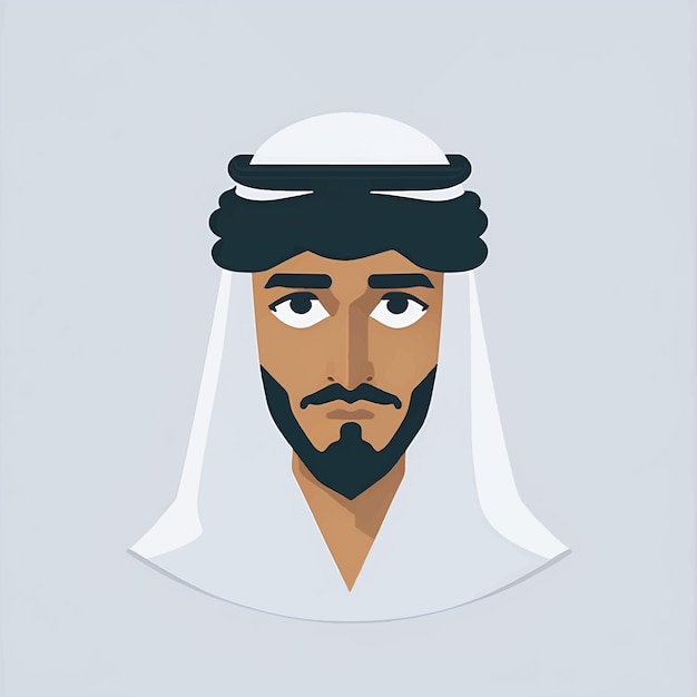 Vector traditional arabic man head icon vector avatar