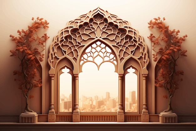 Vector traditional arabic window