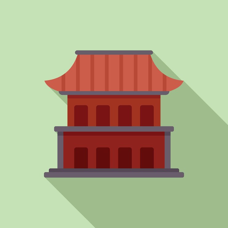 Vector traditional asian temple building representing chinese culture