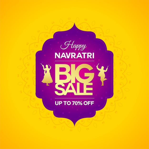 Traditional background with navratri big sale offer logo unit.