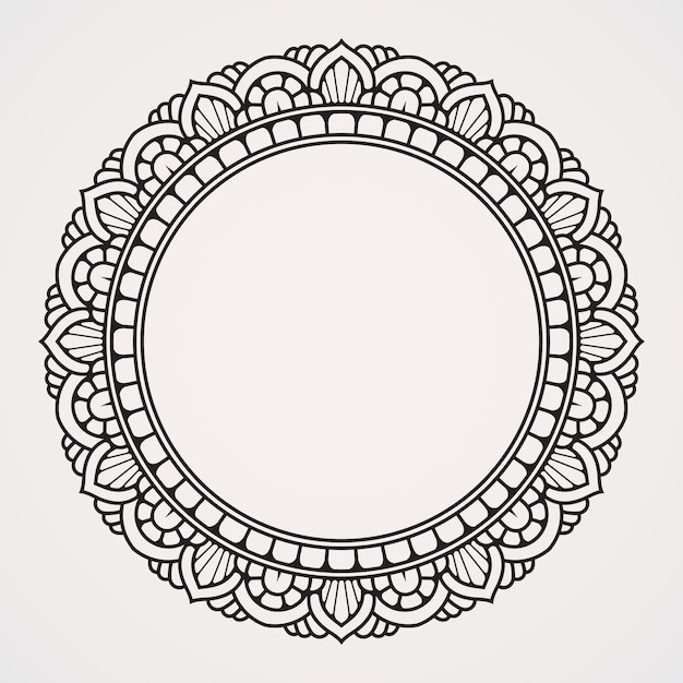 Traditional border frame with ornaments of flowers and herbs for photos and quotes suitable for henna tattoos photos coloring books islam hinduBuddha india pakistan chinese arab