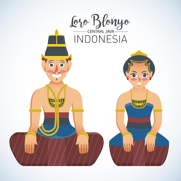 Traditional bridal couple from central java, indonesia. called loro blonyo.