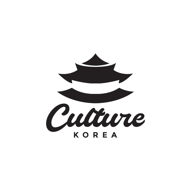 Traditional building korean roof culture logo design vector graphic symbol icon illustration creative idea