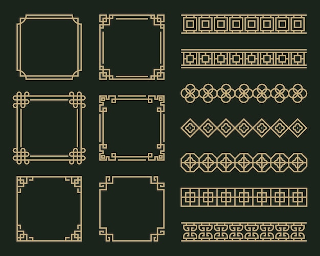 Cornice cinese tradizionale con design del bordo cinese