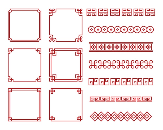 Cornice cinese tradizionale con design del bordo cinese