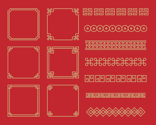 Vector traditional chinese border design chinese frame
