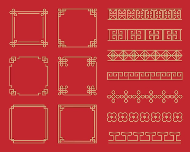 Vector traditional chinese border design chinese frame