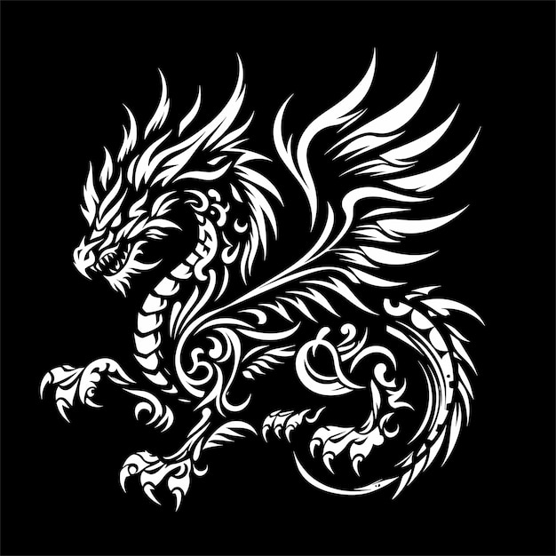 ベクトル 伝統的な中国のドラゴン 文字セット ドラゴンベクトルイラスト