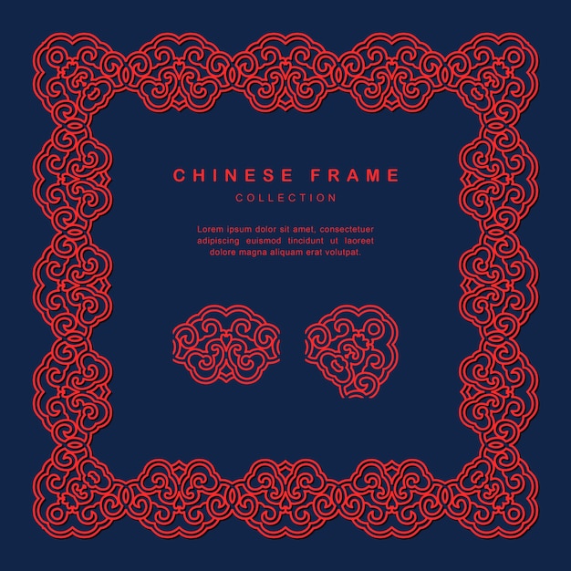 Traditional chinese frame tracery design decoration elements