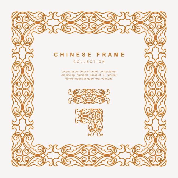 Traditional Chinese Golden Frame With Floral Elements