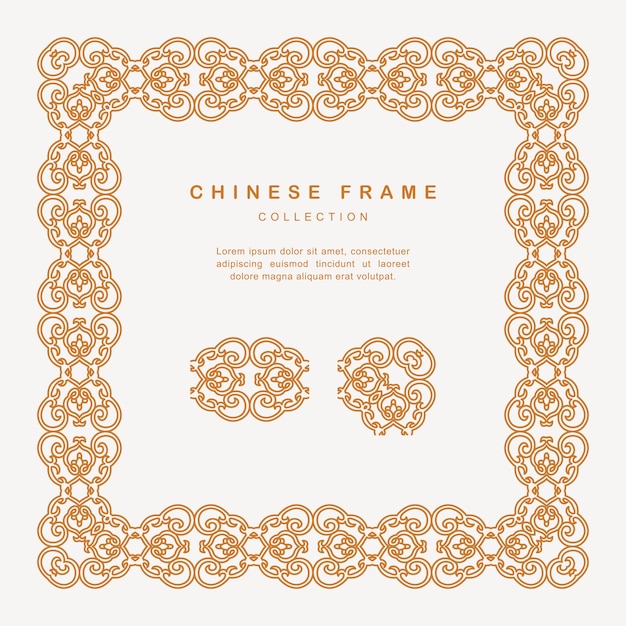 Традиционная китайская золотая рамка с цветочными элементами