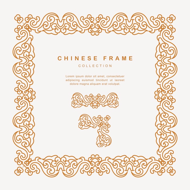 Traditional Chinese Golden Frame With Floral Elements