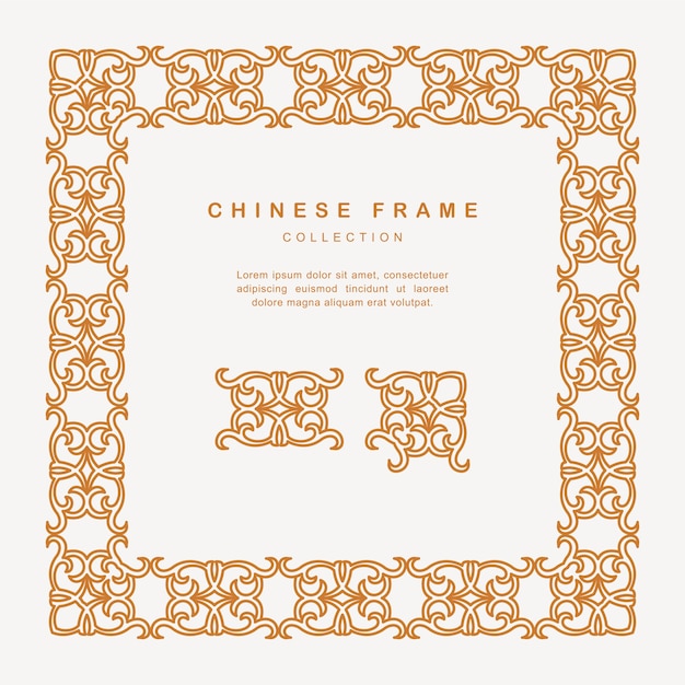 Traditional Chinese Golden Frame With Floral Elements